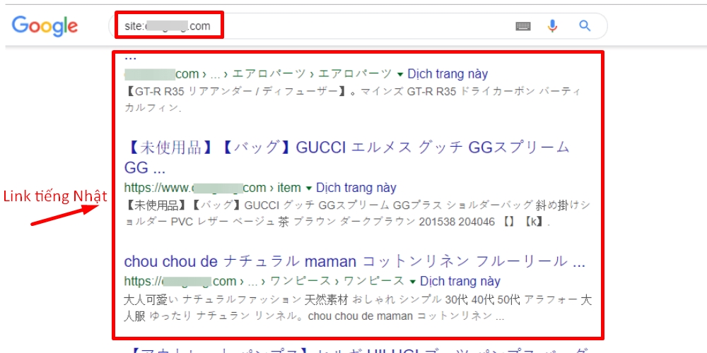 Website bị hacker spam link tiếng Nhật