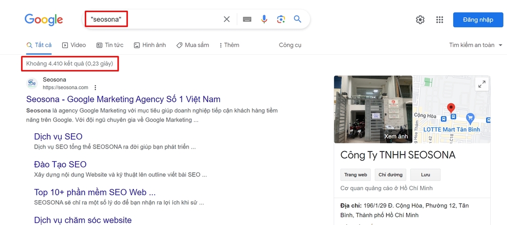 Kết quả tìm kiếm từ seosona