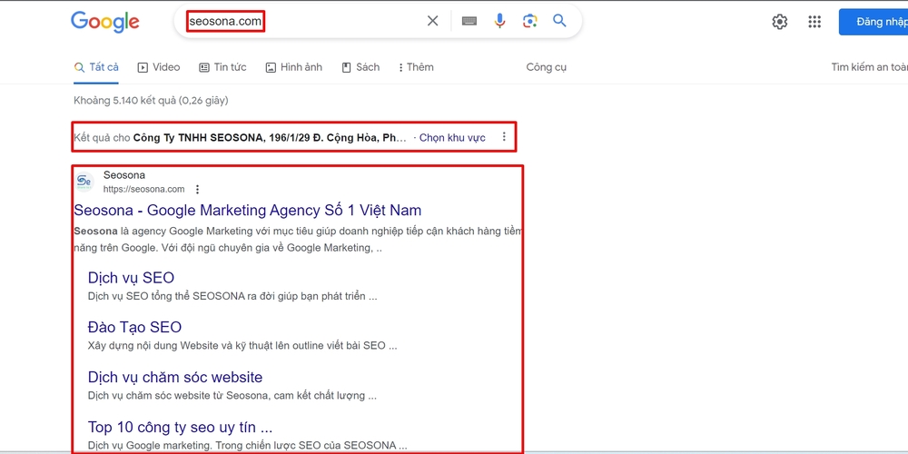 Google đã định danh seosona là một tổ chức có thật