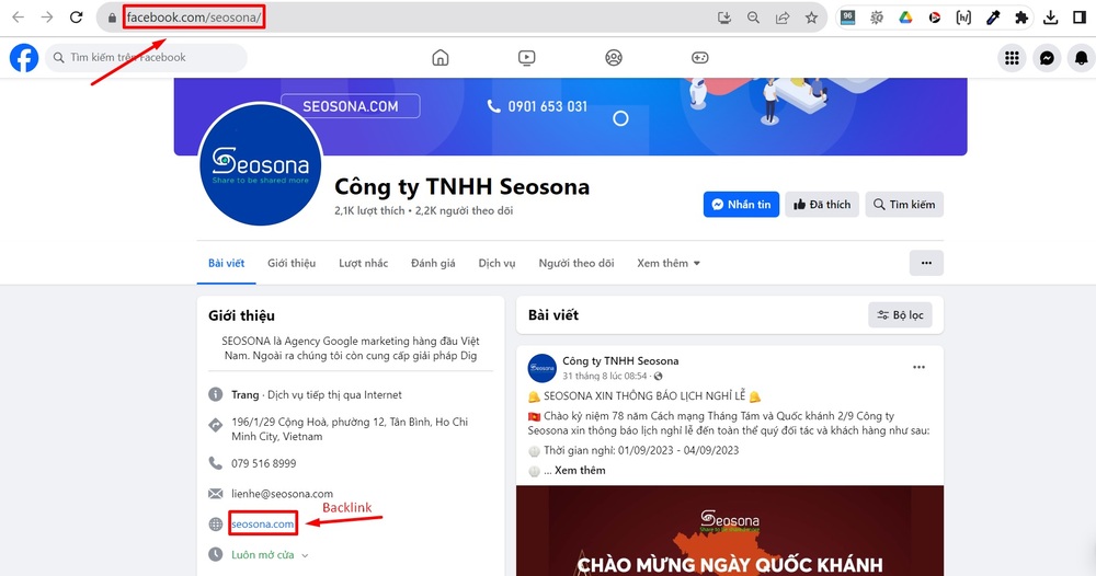 Ví dụ về Backlink