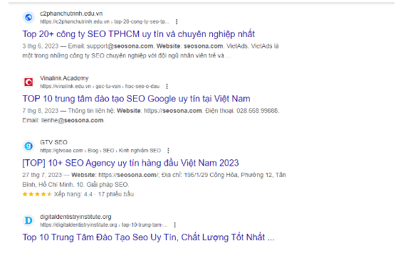 Ví dụ về 1 vài backlink tốt của Seosona
