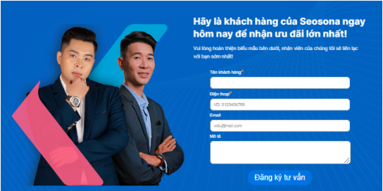 Ví dụ trang đích dịch vụ Seosona