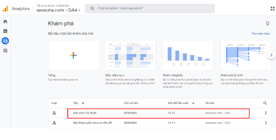 Báo cáo tỷ lệ thoát trang trong Google Analytics
