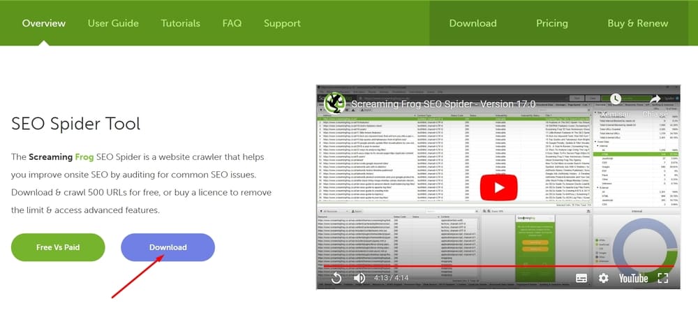 Download phần mềm Screaming Frog