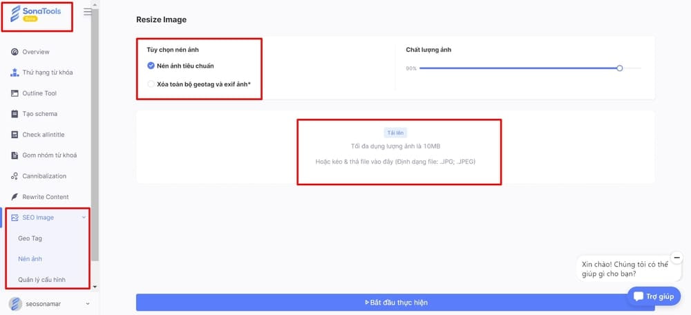 Nén hình ảnh bằng công cụ SonaTools