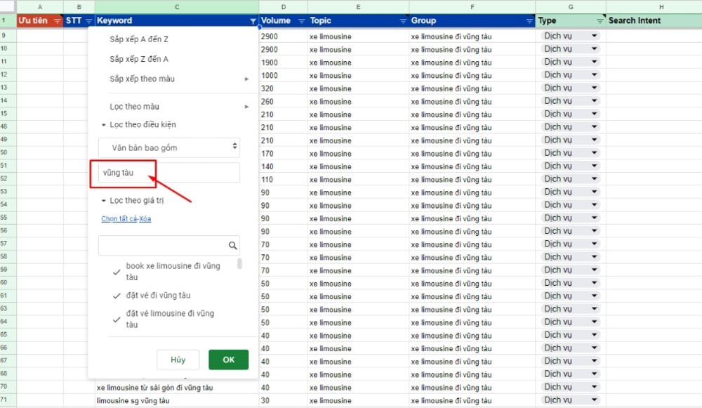Lọc bỏ các từ khóa Keyword Modifier