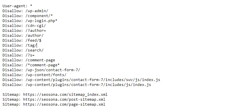 Tệp robots.txt của website SEOSONA