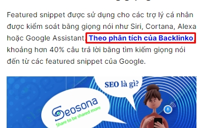 Ví dụ so sánh anchor text mô tả với anchor text chung chung