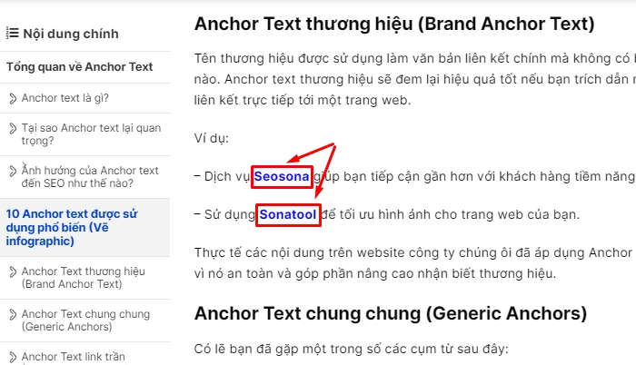 Ví dụ sử dụng anchor text thương hiệu Sonatool