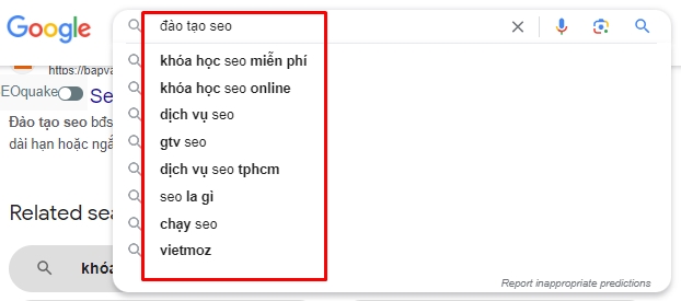 Google Keyword Planner gợi ý từ khóa liên quan cho anchor text