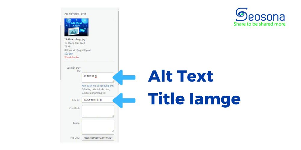 Ví dụ phân biệt thuộc tính Alt Text và Title Image