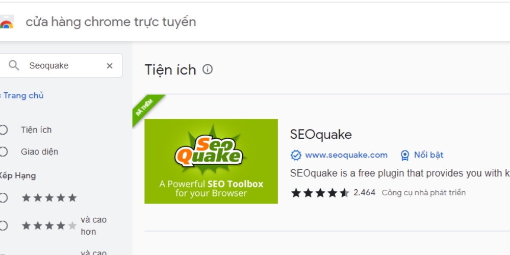 Cài đặt tiện ích SEOquake trên trình duyệt