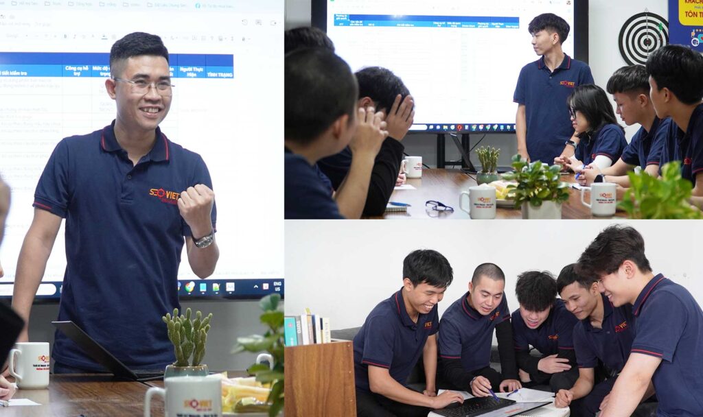 Đội ngũ nhân viên Seo Việt đang họp bàn triển khai dự án