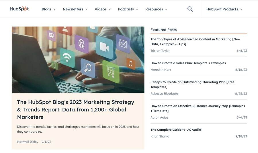 ví dụ về content marketing blog