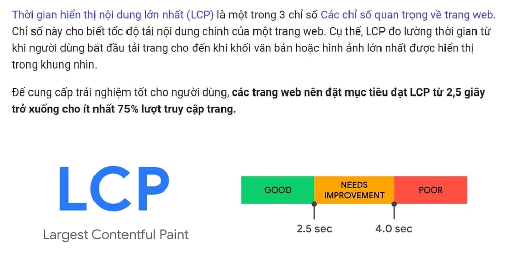 Tối ưu chỉ số LCP