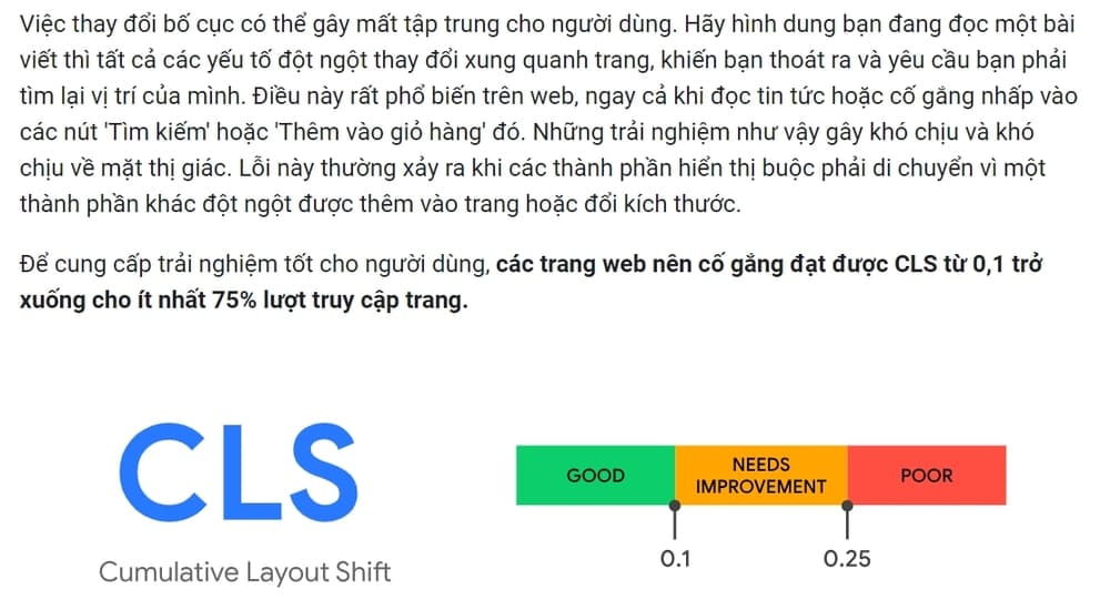 Tối ưu chỉ số CLS