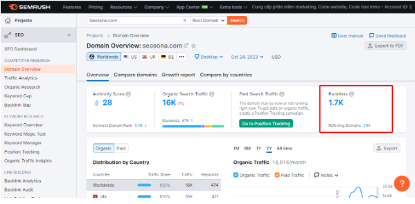 Nhấp vào backlink