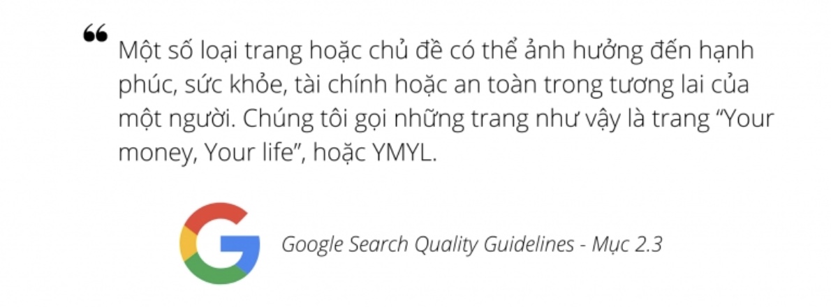 google nói về your money your life