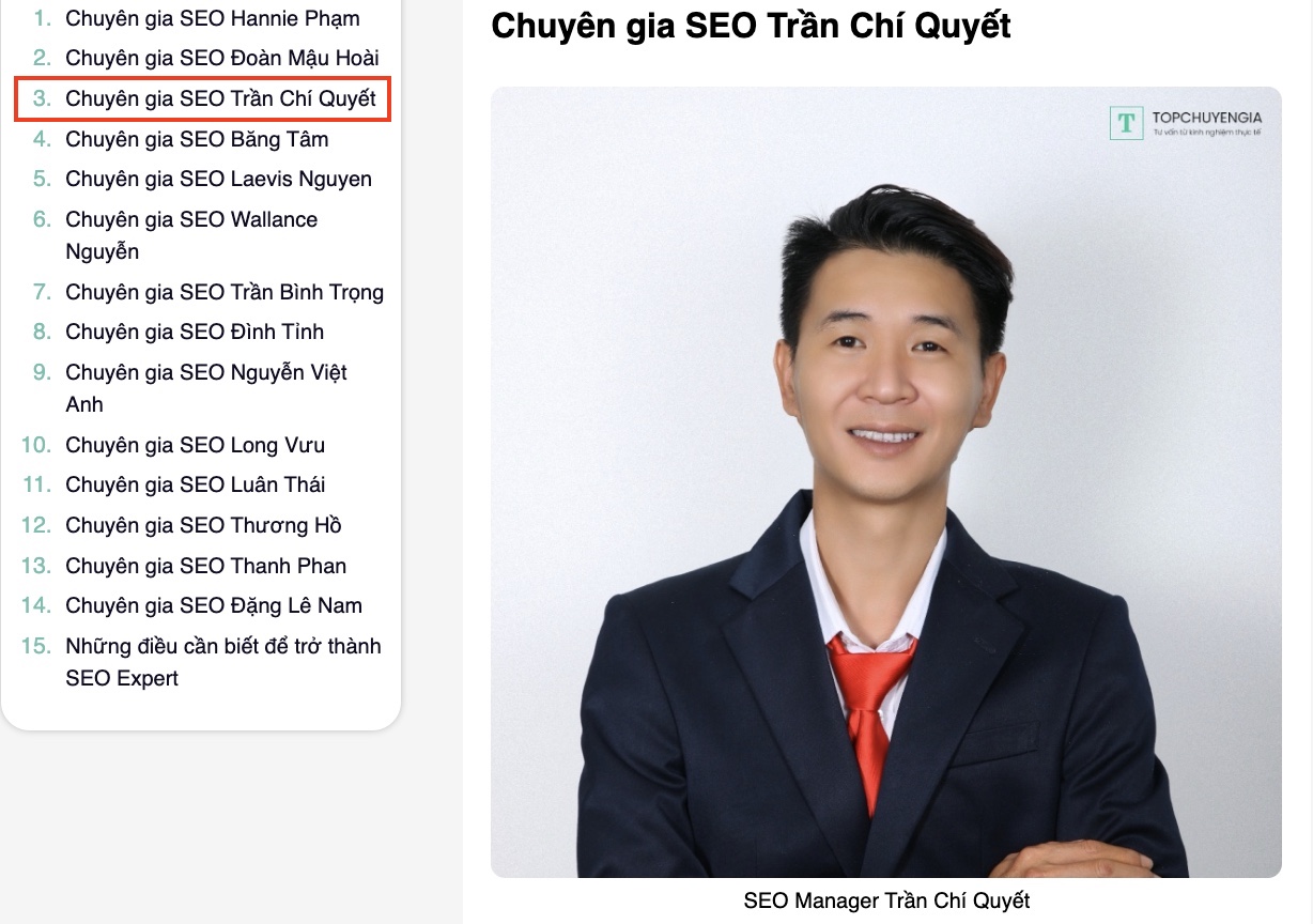 ảnh về chuyên gia seo Trần Chí Quyết