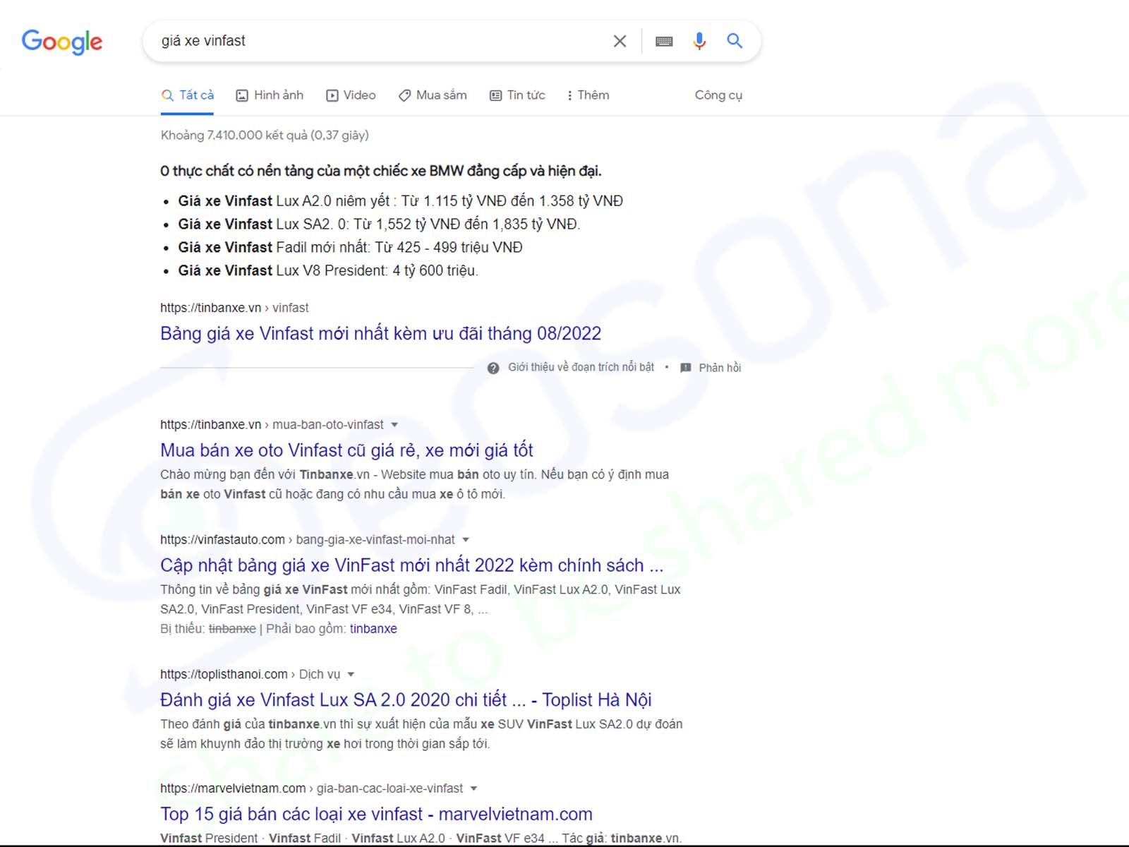 Xác định loại Featured Snippet của từ khóa