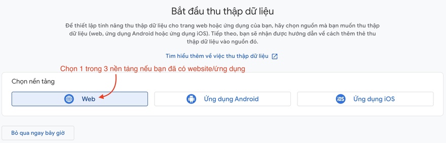 chọn luồng trong google analytics