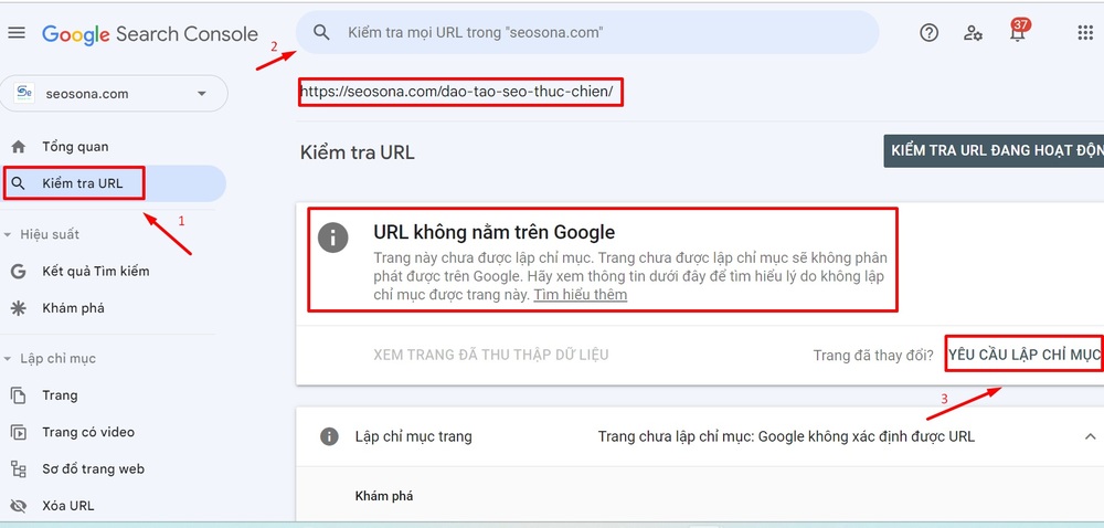 Khai báo URL trên Google Search Console