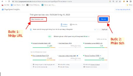 đánh giá tốc độ tải trang của website