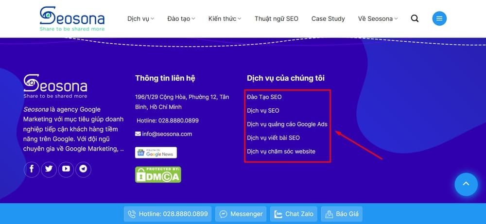 Footer link