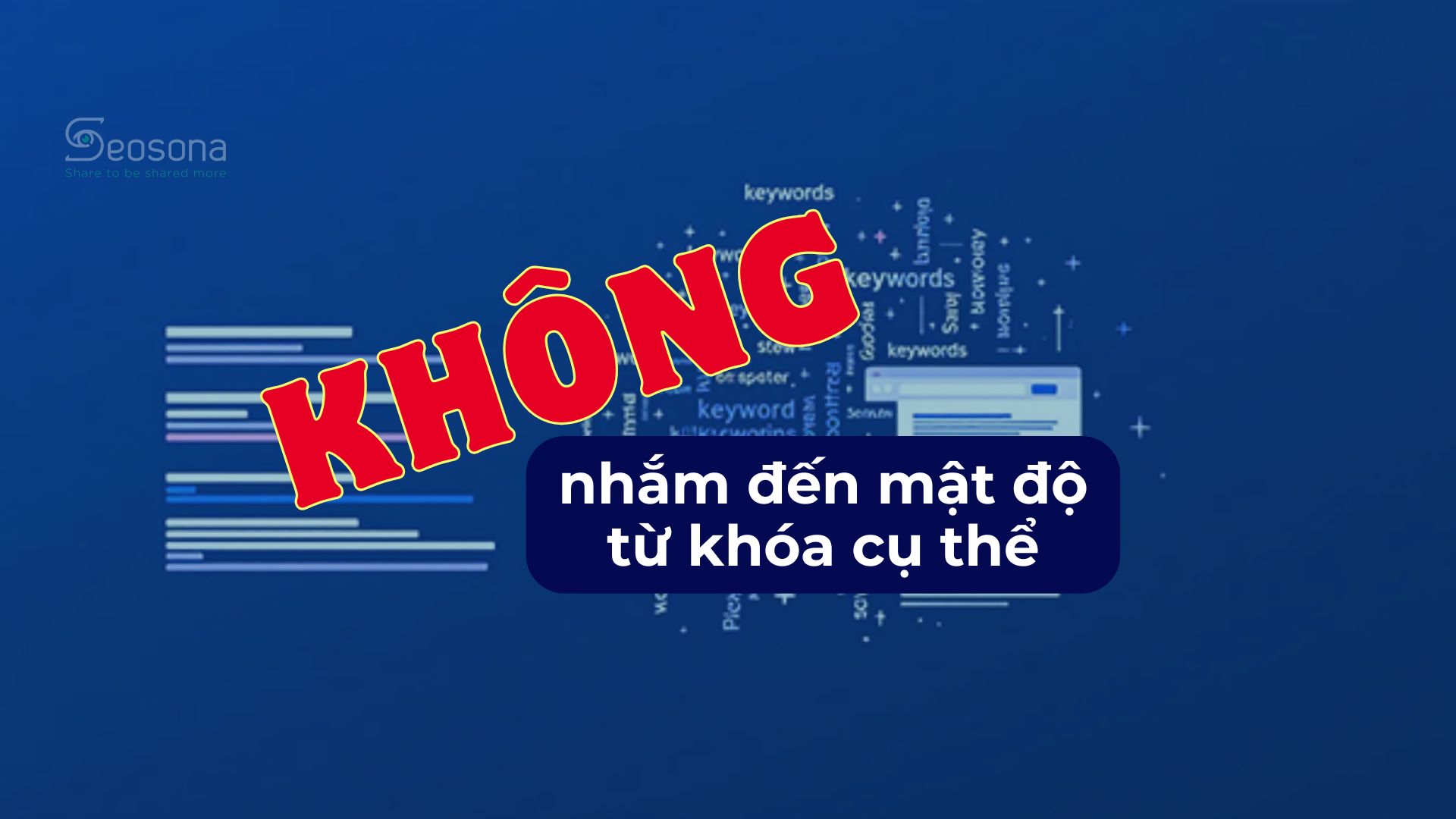 Không bao giờ nhắm đến mật độ từ khóa cụ thể