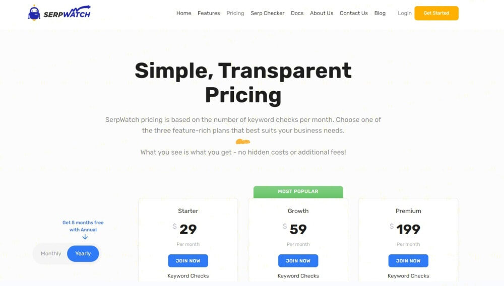 Công cụ hỗ trợ kiểm tra thứ hạng từ khóa Serpwatch
