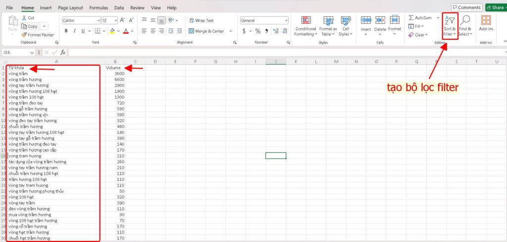 Tải file từ khóa của đối thủ về rồi lọc