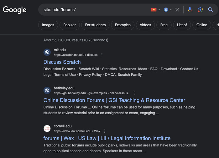 Cách tìm forum trên Google