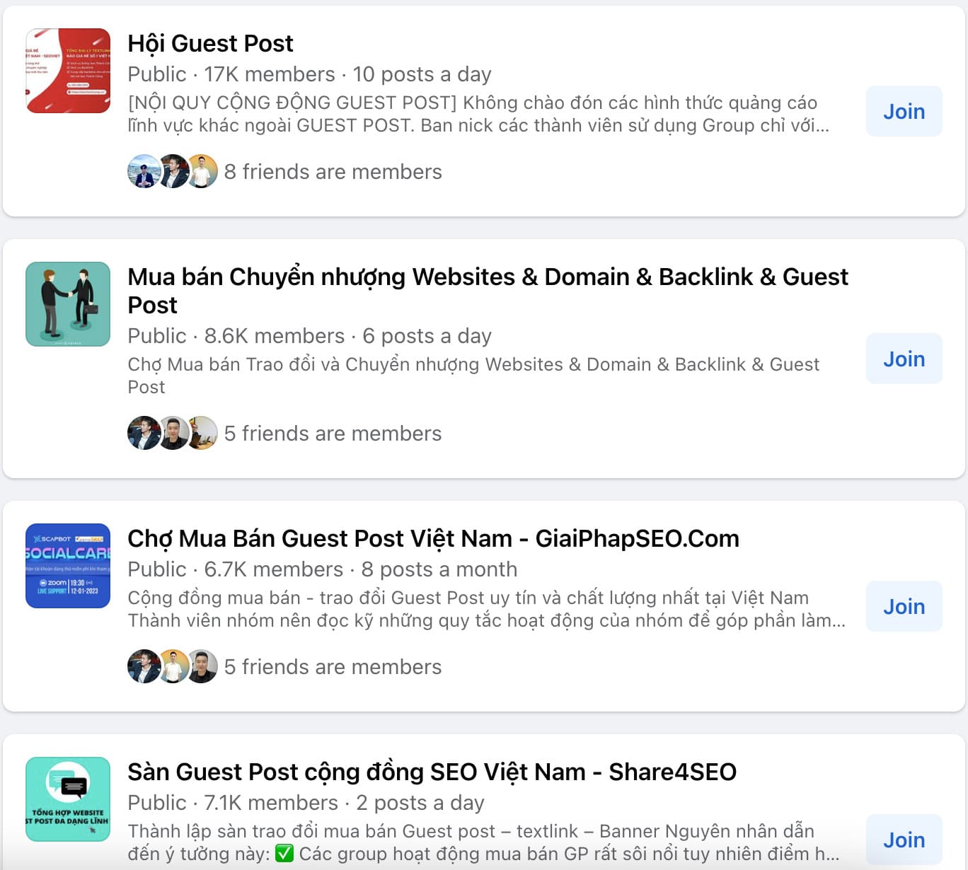 ví dụ về hội nhóm Guest Post