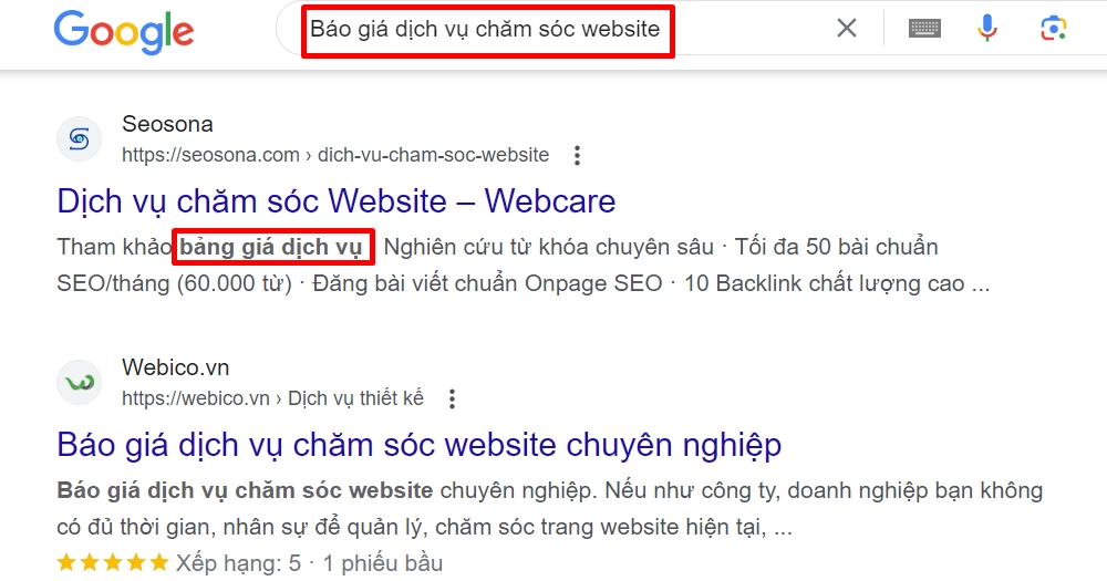 Từ khóa dài có trong bài viết lên TOP theo từ khóa chính