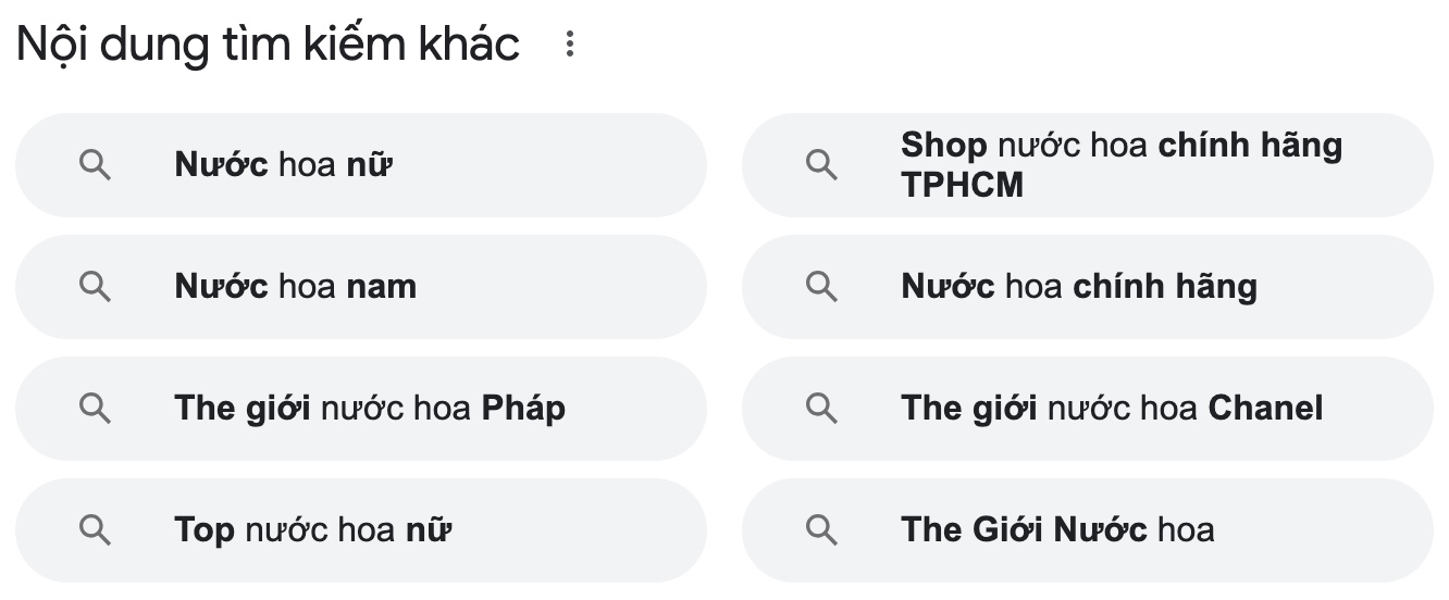 tìm LSI Keywords trong các kết quả tìm kiếm khác