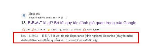 Ví dụ về trang web Seosona,