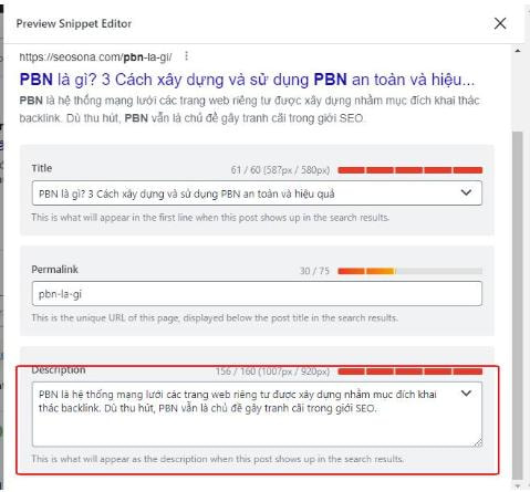 điền nội dung thẻ mô tả