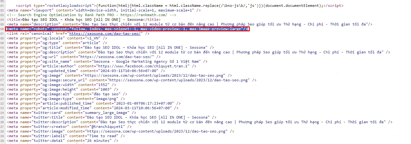 Cách kiểm tra meta tag trong mã nguồn trang web