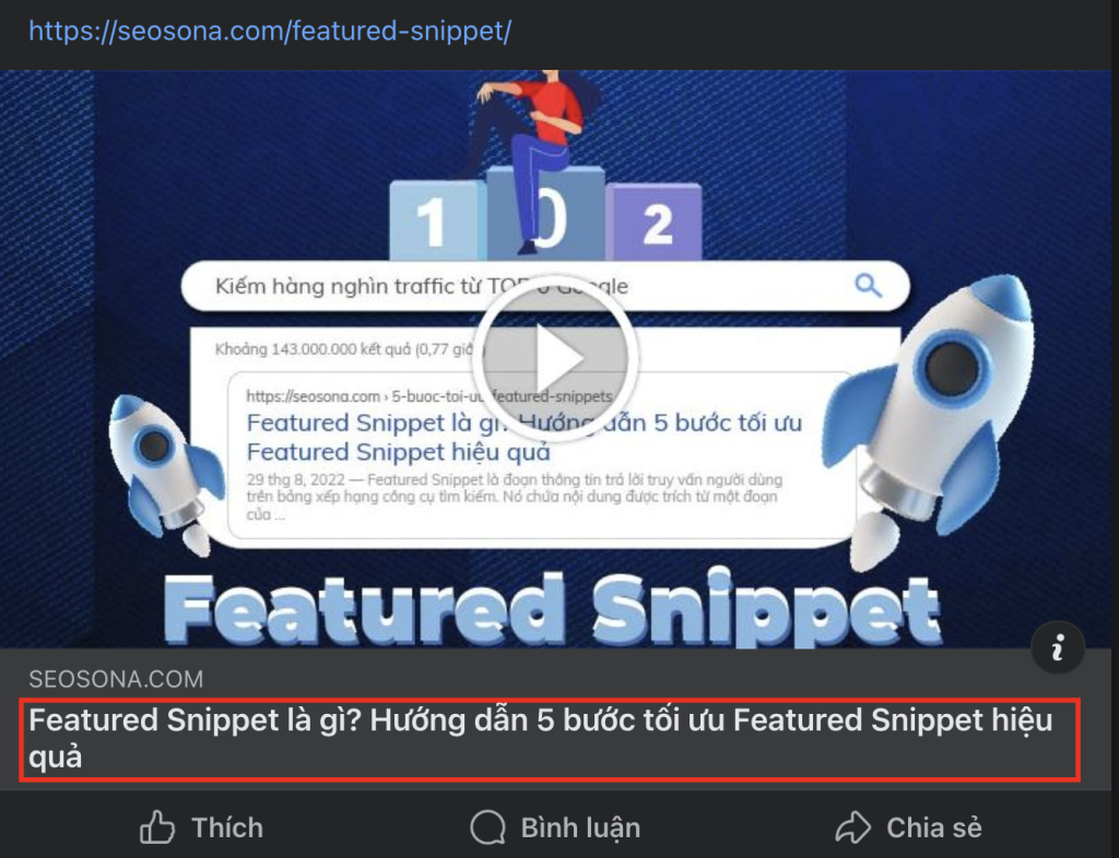 Meta title hiển thị trên mạng xã hội