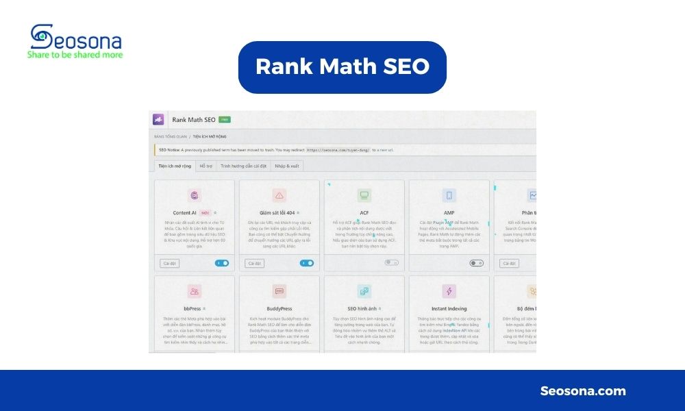 Rank Math hỗ trợ tối ưu SEO WordPress