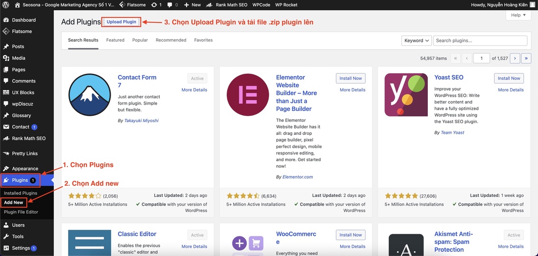 cài plugin seo wp bằng file zip