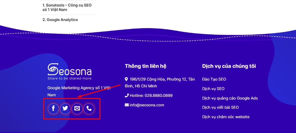 Liên kết nofollow hiển thị sau khi cài tiện ích