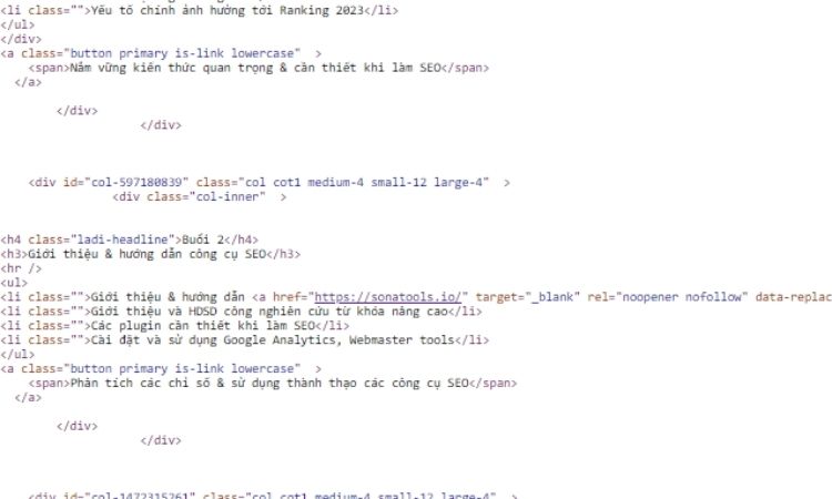 Tìm đường link trong HTML của trang