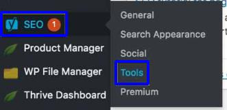 Chọn mục SEO > Chọn Tools.
