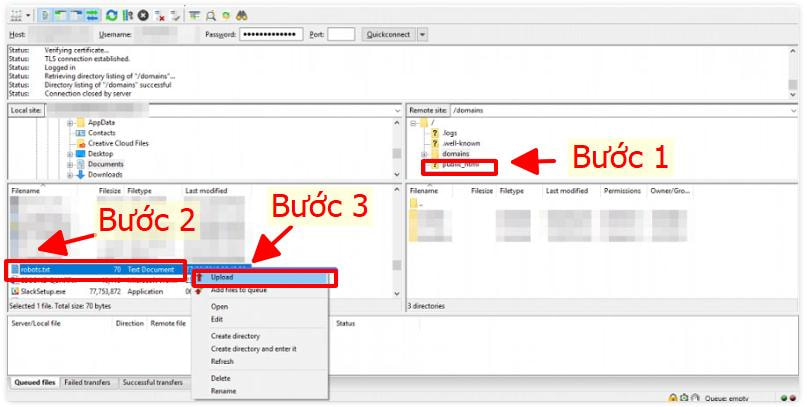 Upload file robots.txt