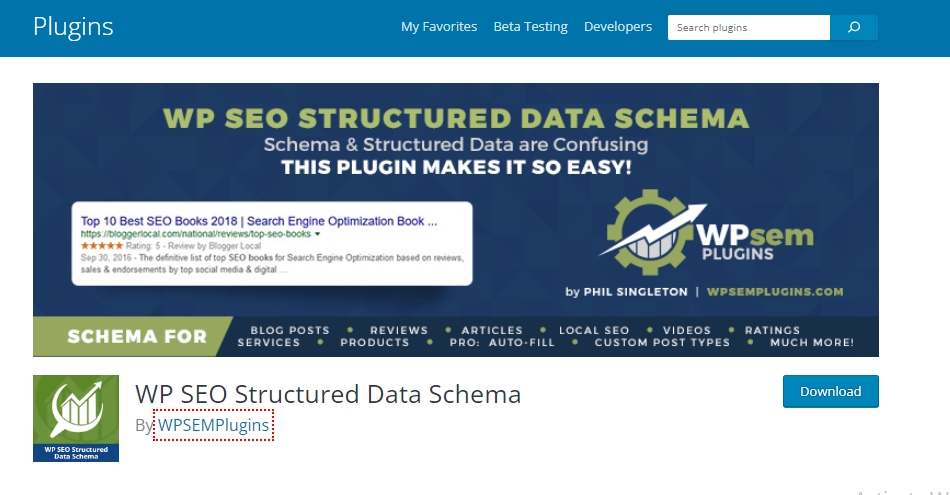 Giao diện WP SEO Structured Data Schema