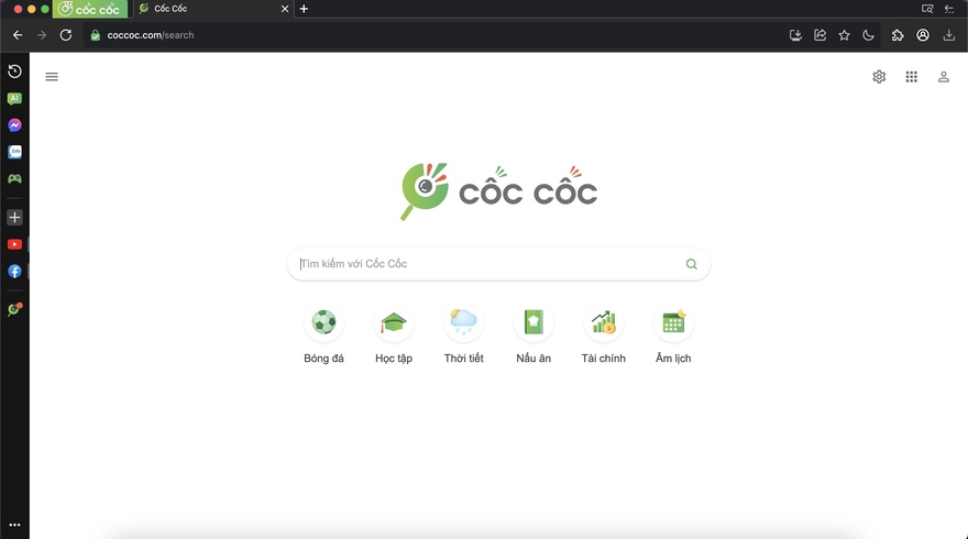 giao diện search engine cốc cốc