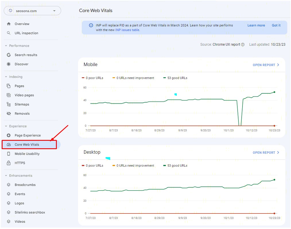 Dữ liệu Field Data từ Chrome UX Report trong Search Console