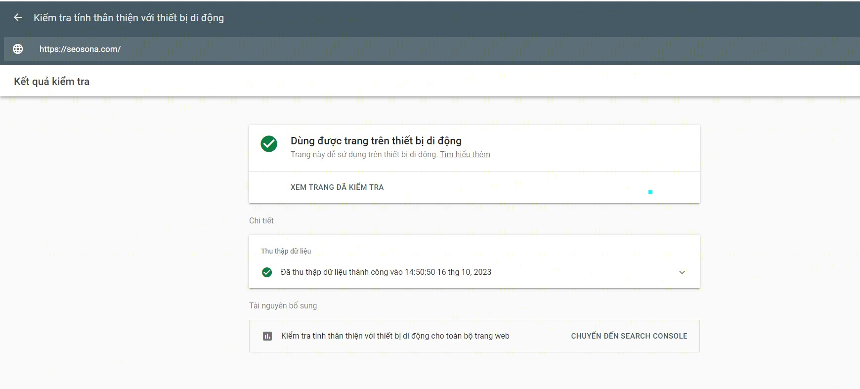 Kiểm tra website thân thiện với thiết bị mobile