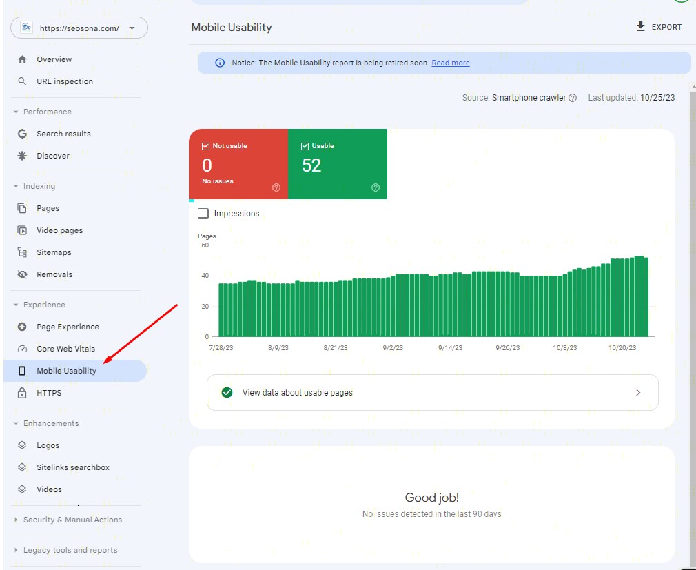 Kiểm tra độ thân thiện với thiết bị Mobile trên Search Console